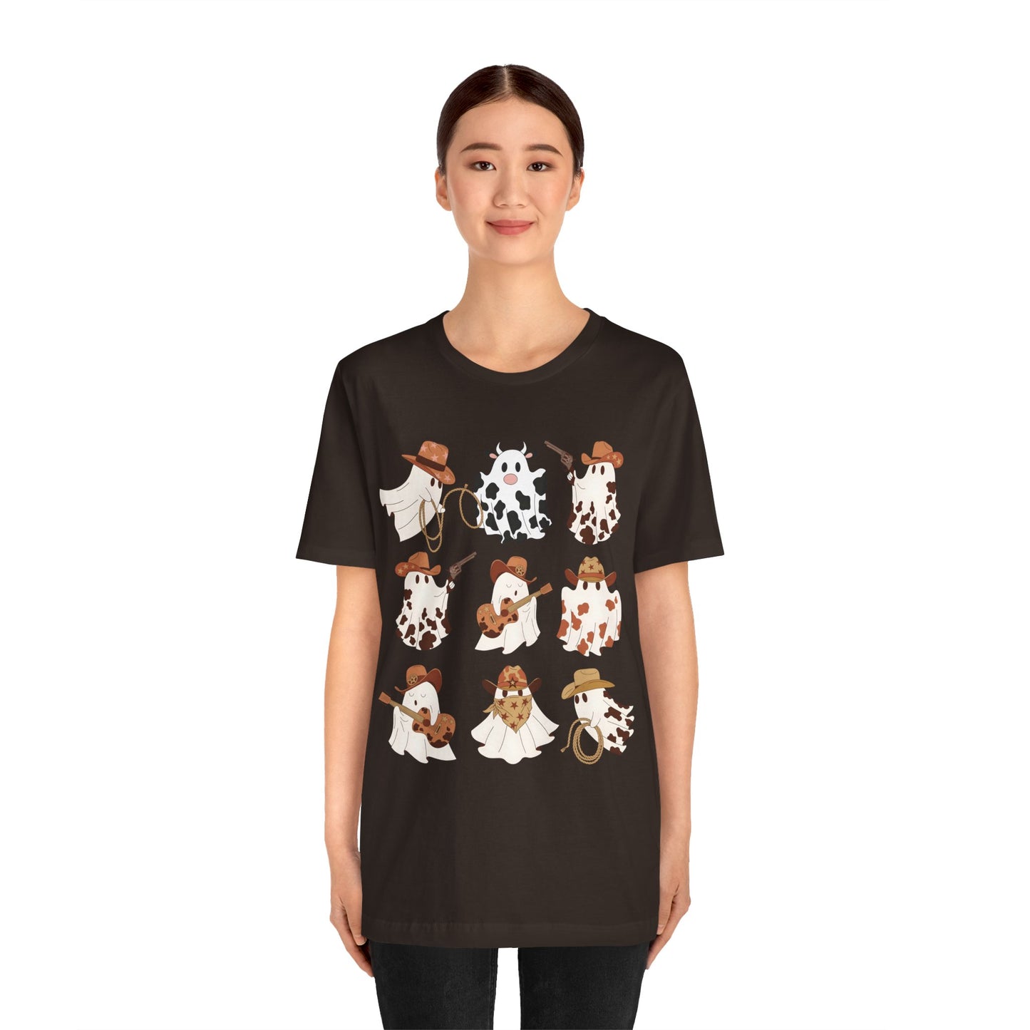 Ghost Cowboy Halloween Western Country Boo Guitar Cowgirl T-Shirt