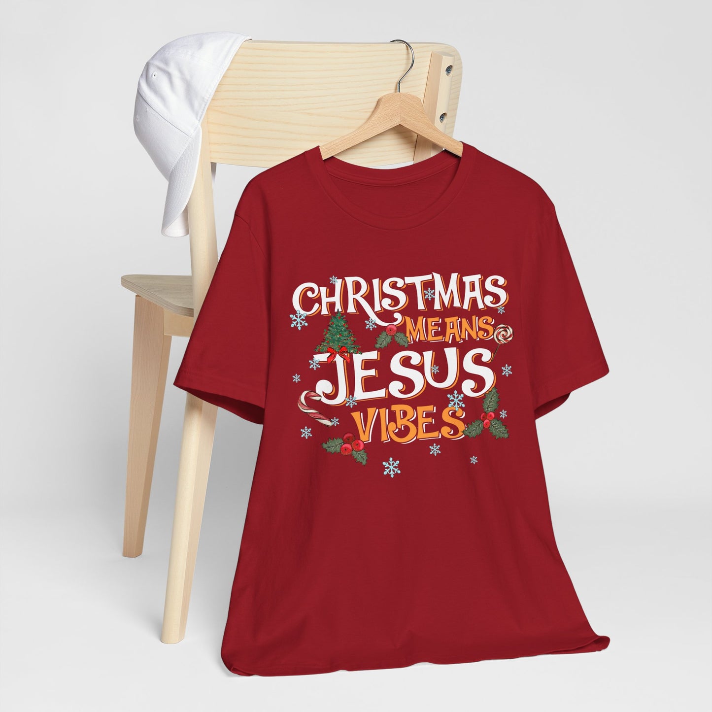 Christmas Means Jesus Vibes Shirt – Christian Faith Holiday Pajama Tee