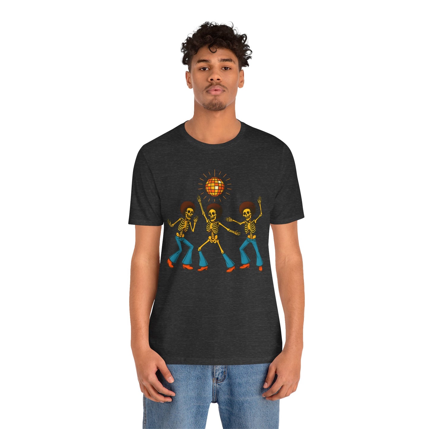 Disco Skeletons Dancing Shirt – Funny Retro 70s Halloween Party Tee