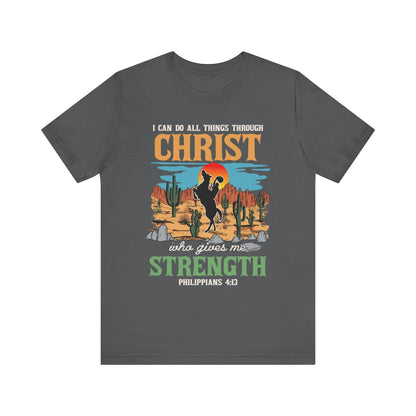 I Can Do All Things Through Christ Shirt – Western Rodeo Christian Tee