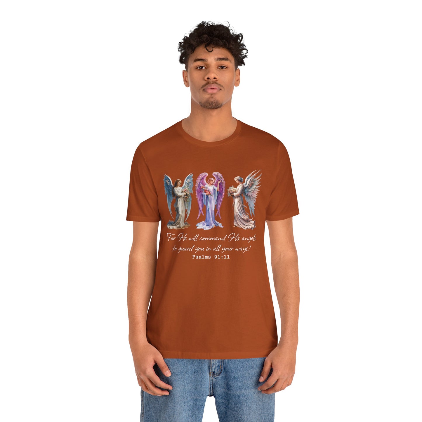 Angel Guardian Shirt – Christian Bible Verse Psalm 91:11 Faith Tee