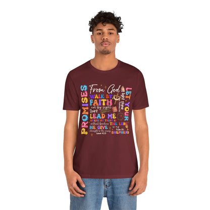 Walk by Faith Not by Sight Shirt – Christian 2 Corinthians 5:7 Groovy Scripture Tee