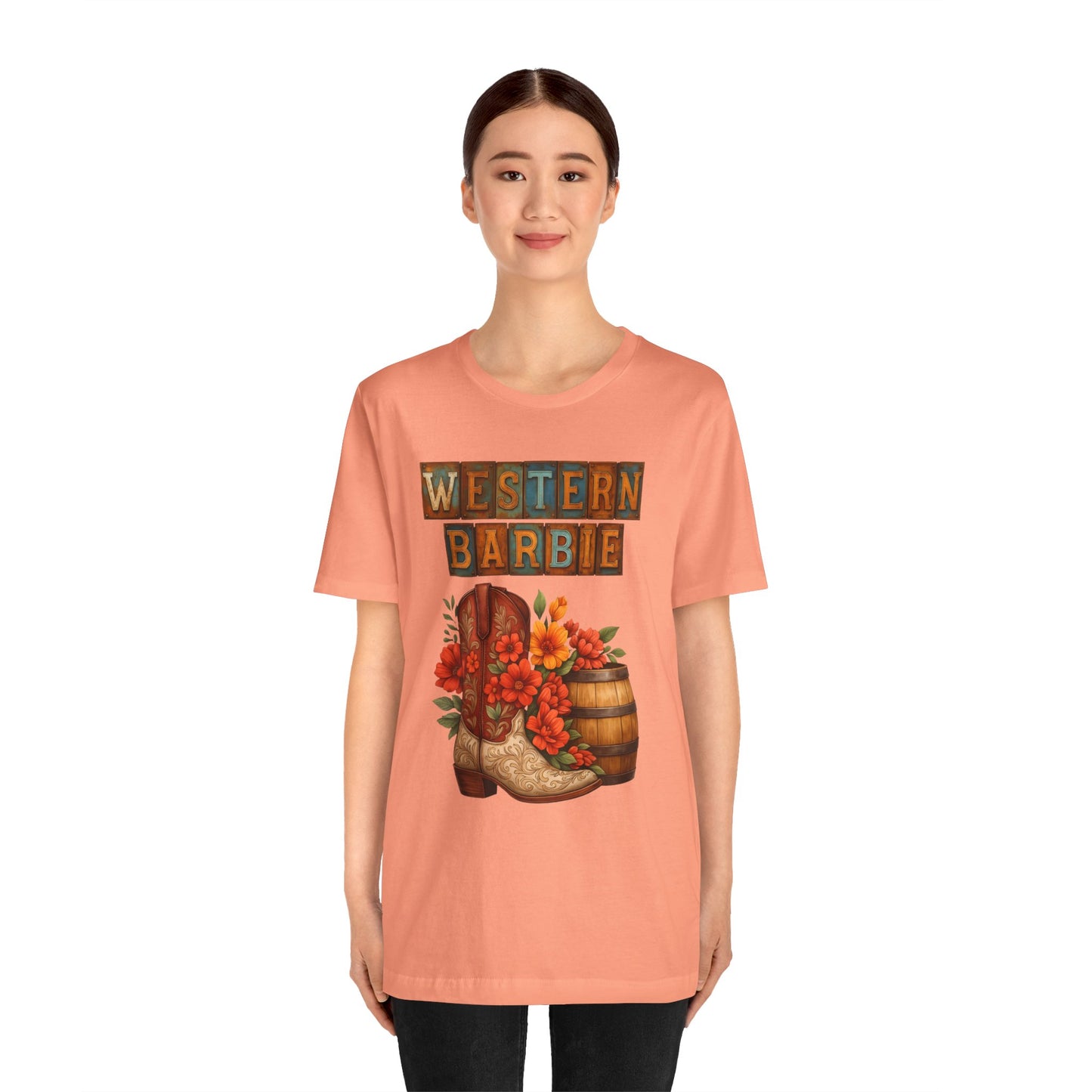 Western Barbie Cowgirl Boot Shirt – Floral Rodeo Country Girl Tee