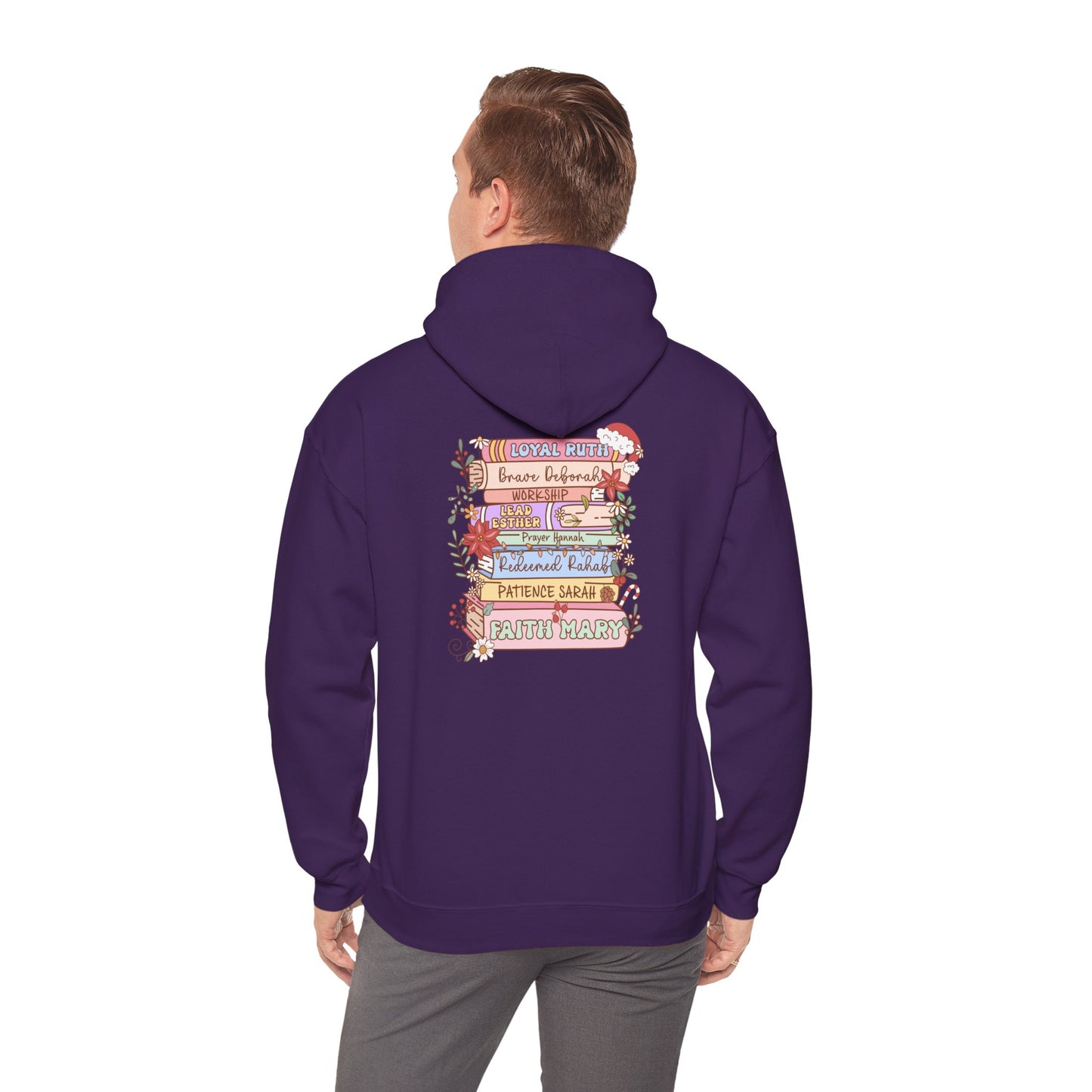 Christmas Bible Verse Hoodie – Christian Book Flowers Jesus Faith Pullover