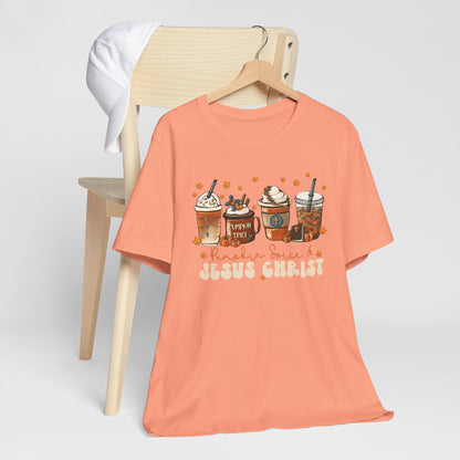 Coffee Pumpkin Spice & Jesus Christ Shirt – Christian Fall Latte Thanksgiving Tee