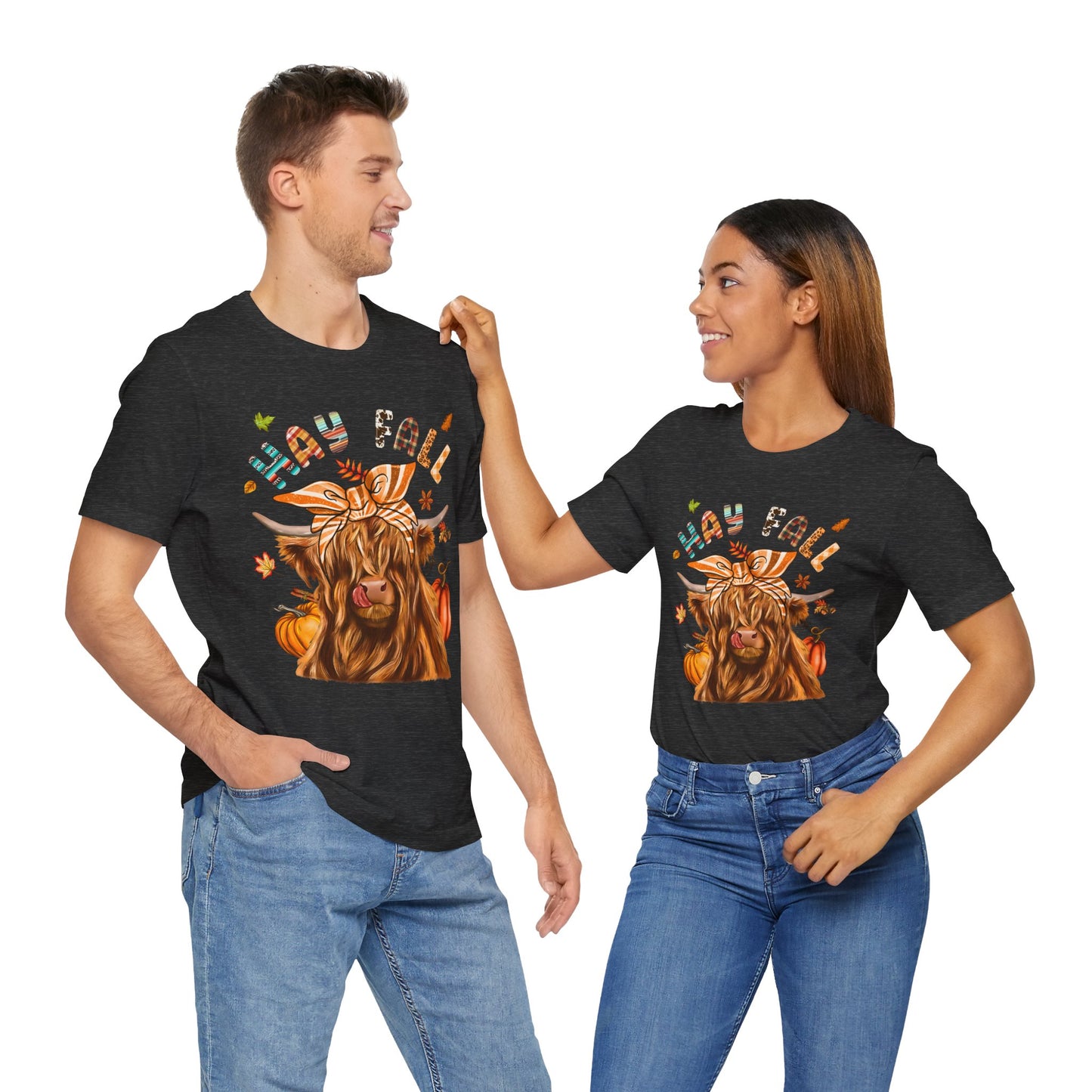 Hay Fall Highland Cow Shirt – Thankful Heifer Cute Farm Girl Thanksgiving Tee