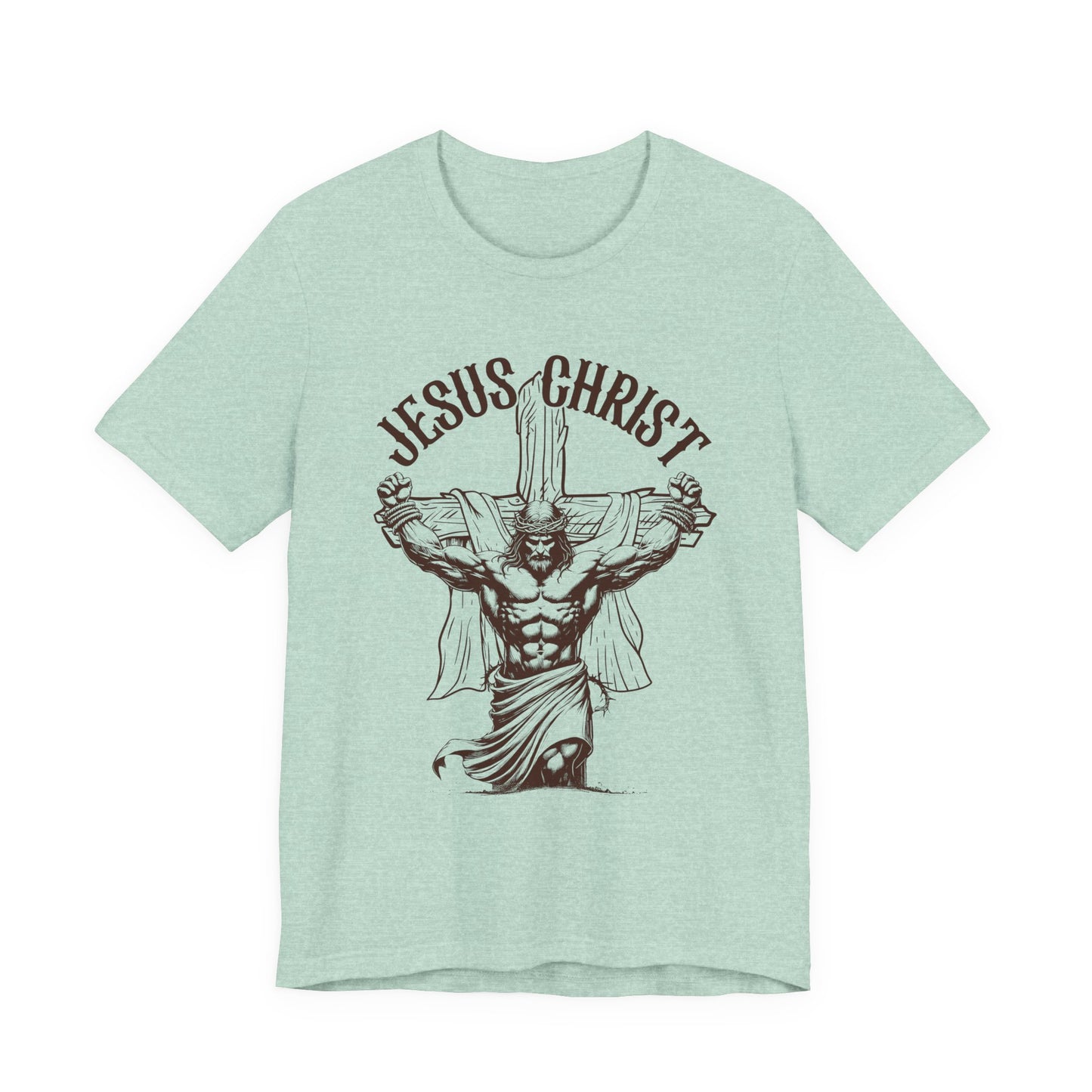 Jesus Christ Cross Faith Funny  Christian Workout Gym Retro T-Shirt