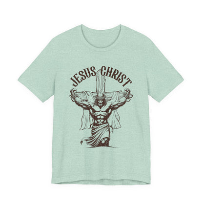 Jesus Christ Cross Faith Funny  Christian Workout Gym Retro T-Shirt