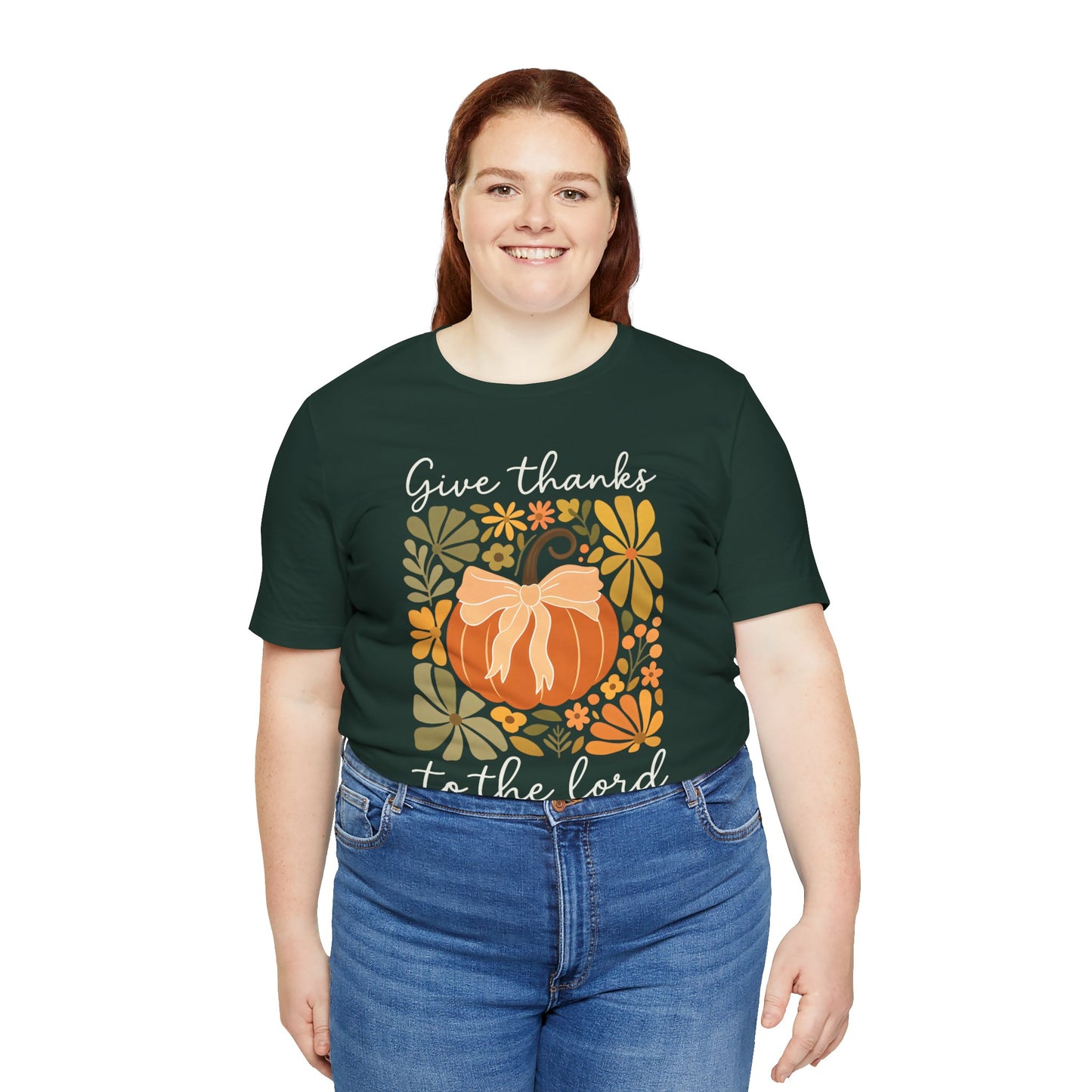 Give Thanks to the Lord Shirt – Christian Pumpkin Psalm Fall Thanksgiving Tee