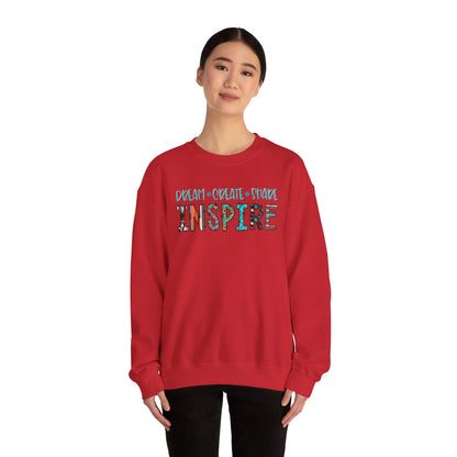 Dream Create Share Inspire Sweatshirt – Motivational Teacher Western Pullover