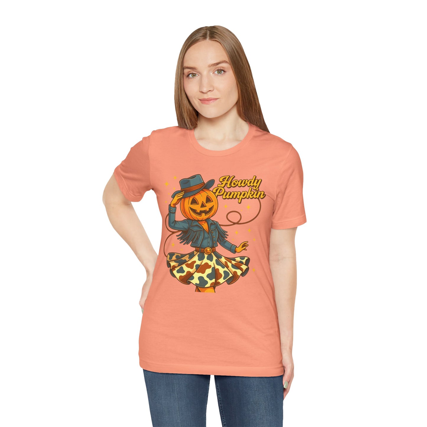 Howdy Pumpkin Shirt Cute Cowgirl Halloween Tee Western Fall Outfit for Women