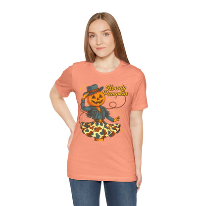Howdy Pumpkin Shirt Cute Cowgirl Halloween Tee Western Fall Outfit for Women