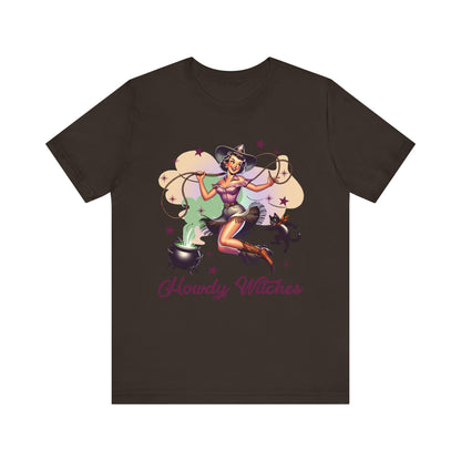 Howdy Witches Cowgirl Halloween Rodeo Western Black Cat T-Shirt