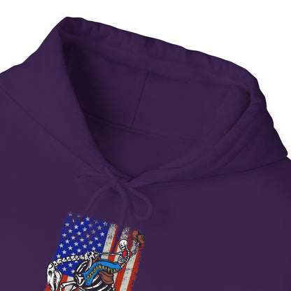 US Flag Skeleton Cowboy Hoodie – Western Horse Riding Rodeo Pullover