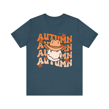 Retro Groovy Fall Shirt – Vintage 70s Smile Face Pumpkin Halloween Tee