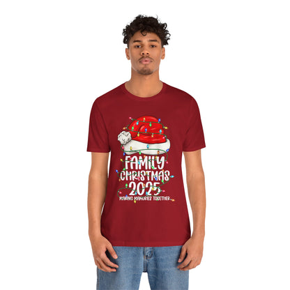 Family Christmas 2025 Shirt – Santa Hat & String Lights Matching Holiday Tee