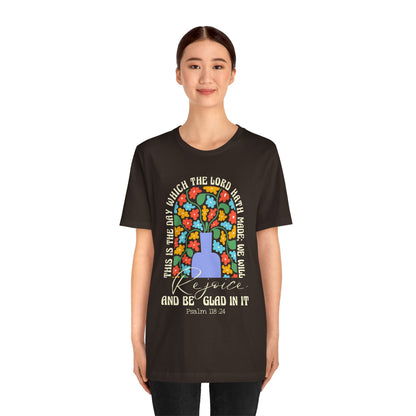 Rejoice and Be Glad In It Shirt – Boho Floral Christian Psalm 118:24 Faith Tee