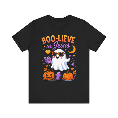 Boo-lieve in Jesus Shirt – Pastel Ghost Funny Christian Halloween Faith Tee