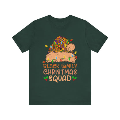 Black Family Christmas Squad Shirt – Kente Santa Hat African Heritage Holiday Tee