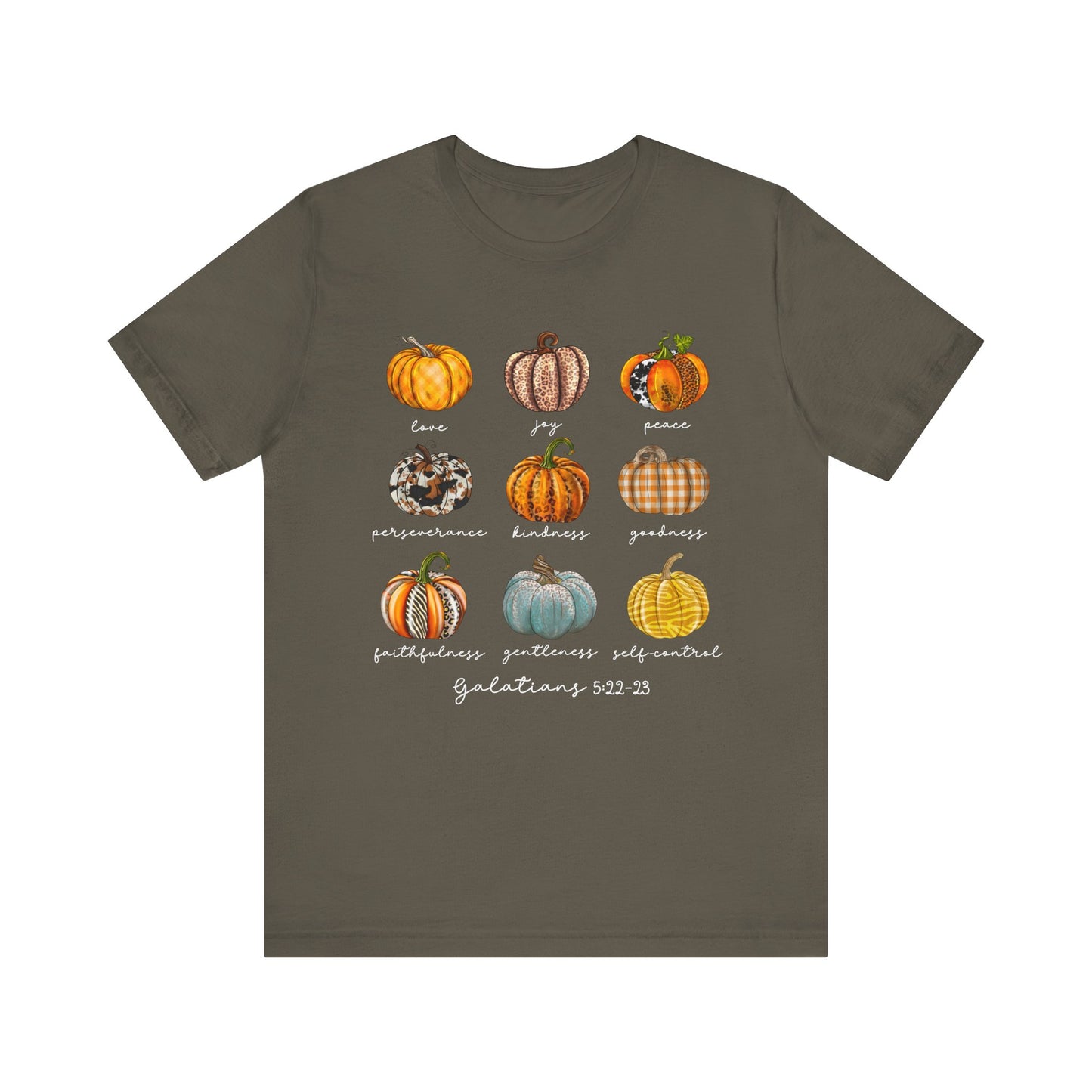 Pumpkin Buffalo Plaid Bible Verse Shirt – Galatians Christian Thanksgiving Tee