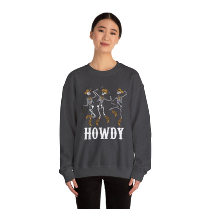 Howdy Cowboy Skeleton Sweatshirt – Western Dancing Boots Horse Pullover