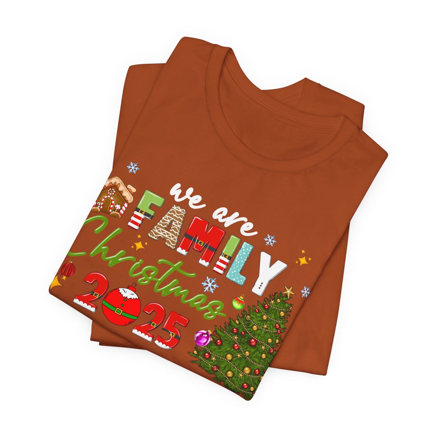 We Are Family Christmas Shirt – Matching Holiday Tee with Christmas Tree Lights