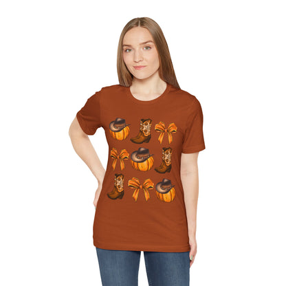 Howdy Pumpkin Shirt – Coquette Bow Cowgirl Western Fall Thanksgiving Tee