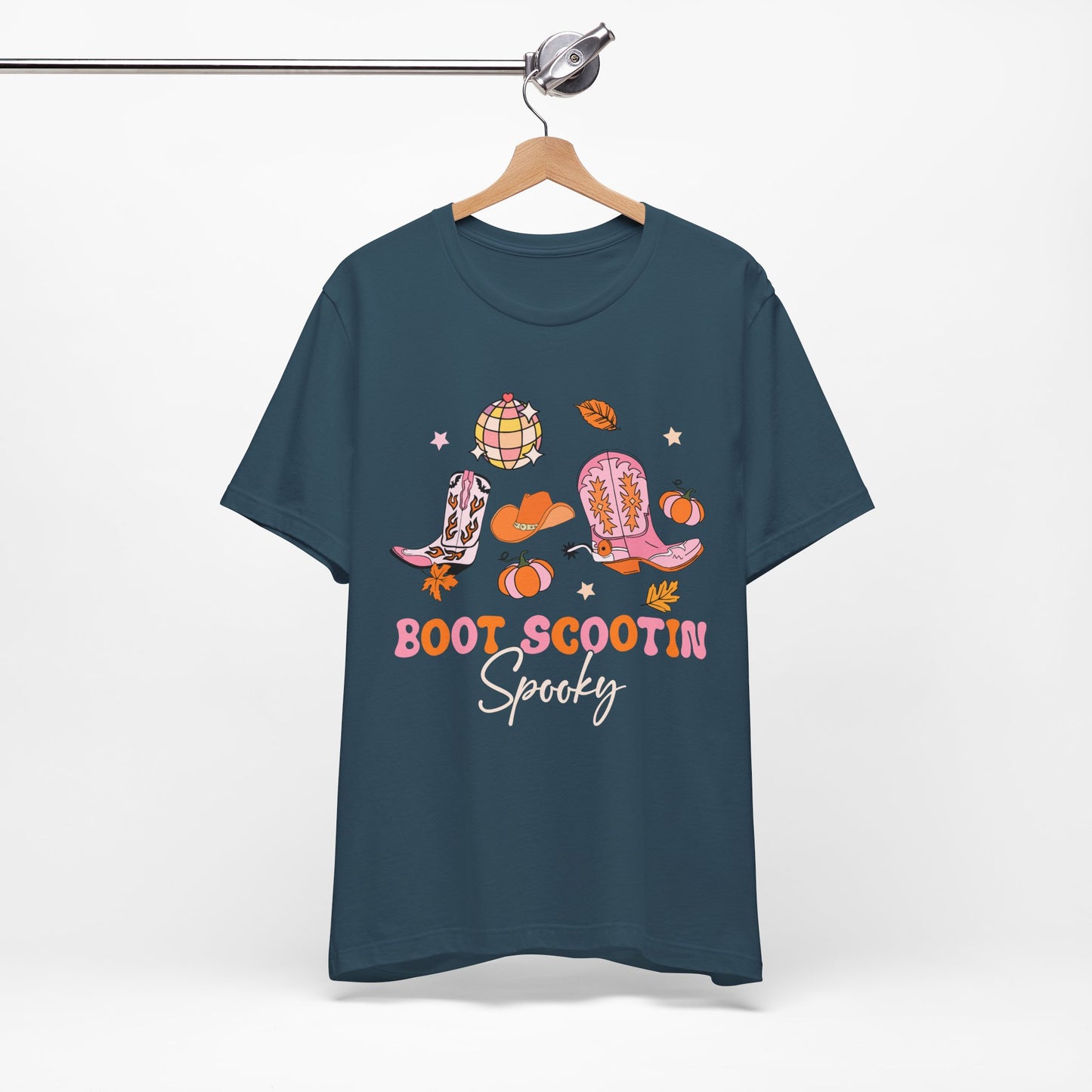 Boot Scootin Spooky Howdy Western Halloween Thanksgiving T-Shirt, Retro Cowgirl Fall Tee