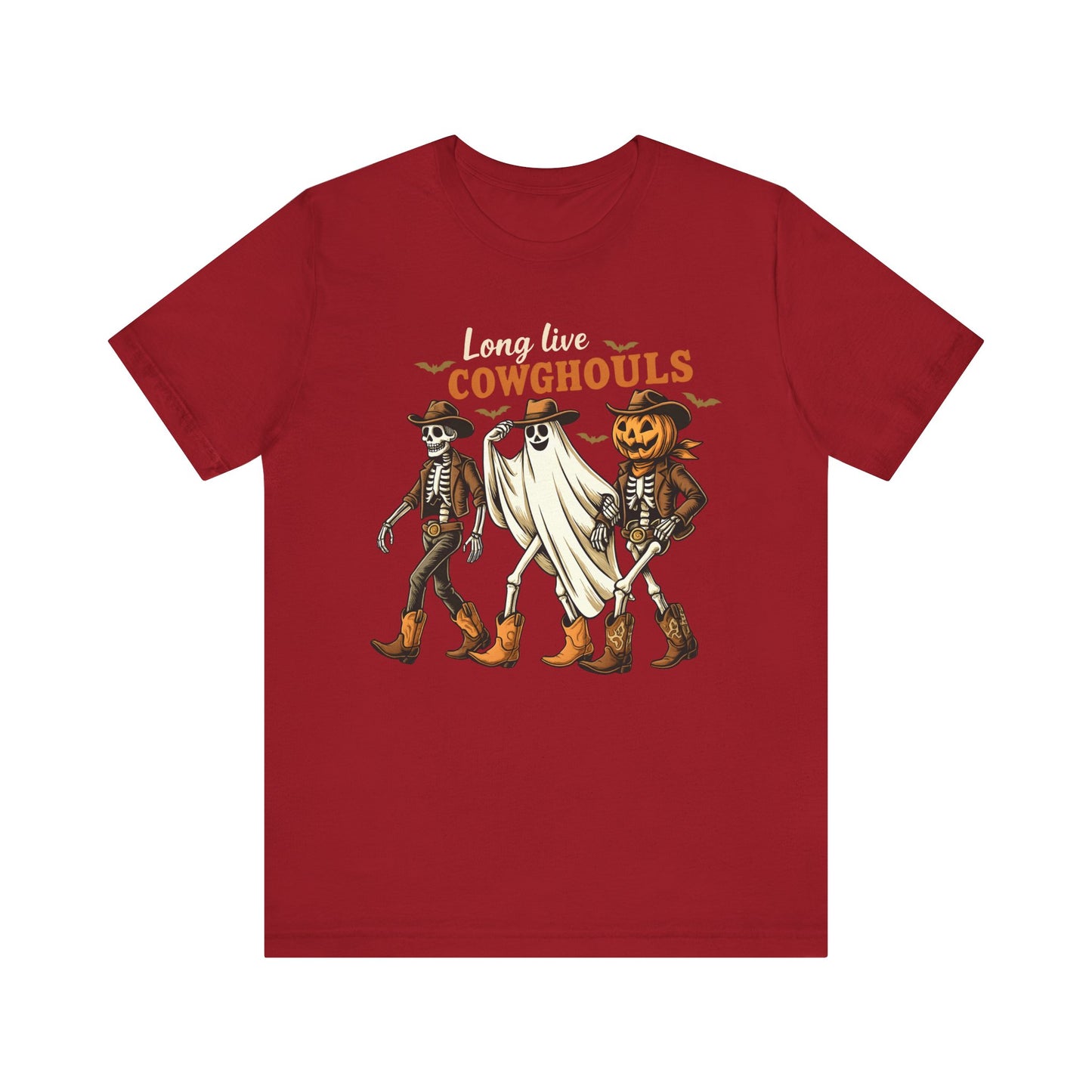 Long Live Cowghouls Shirt Western Halloween Skeleton Ghost Pumpkin Tee, Spooky Cowgirl Fall Outfit