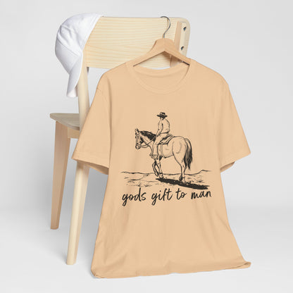God’s Gift to Man Shirt – Cowboy Howdy Rodeo Christian Western Tee