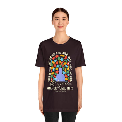 Rejoice and Be Glad In It Shirt – Boho Floral Christian Psalm 118:24 Faith Tee