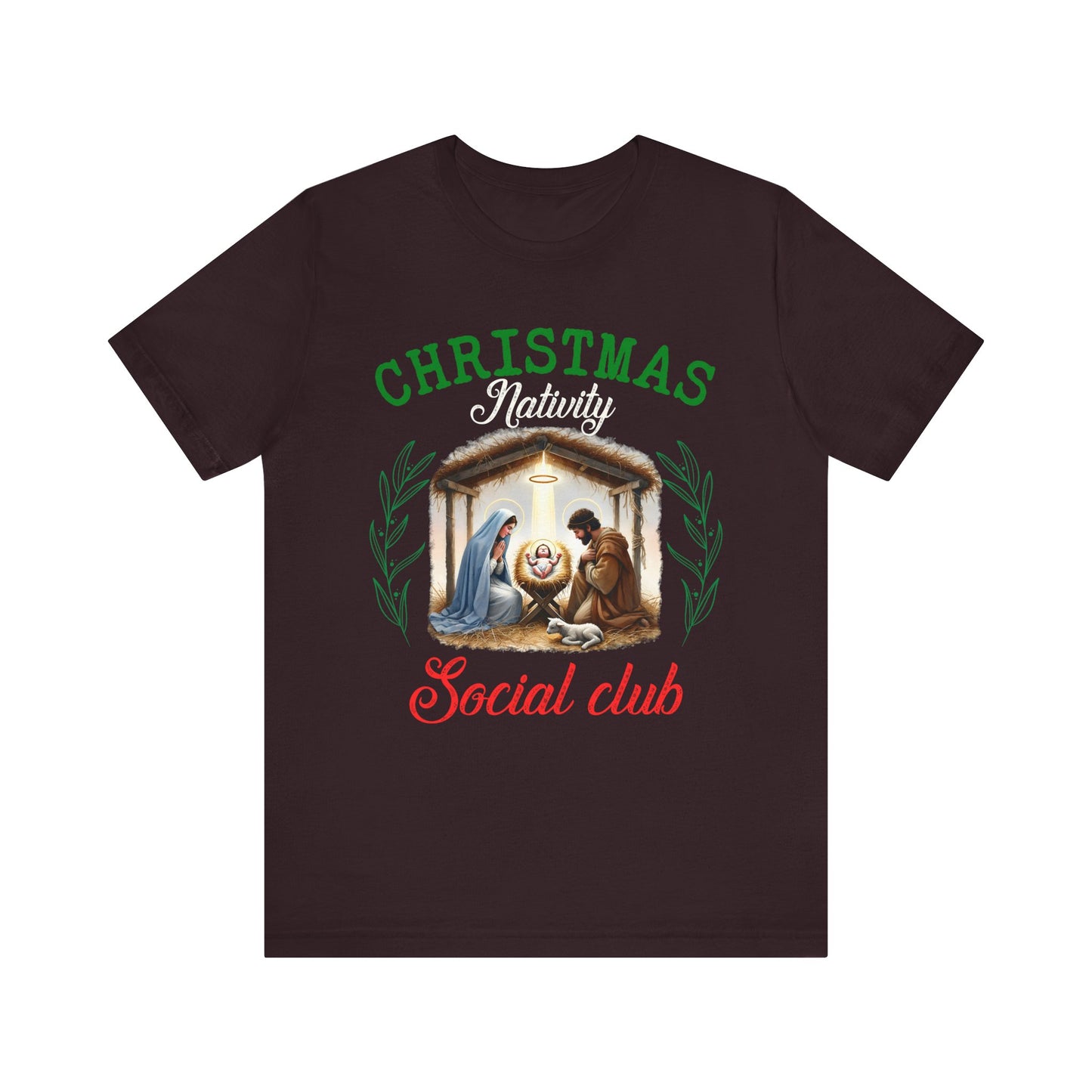 Christmas Nativity Social Club Shirt – Christian Nativity Scene Holiday Tee