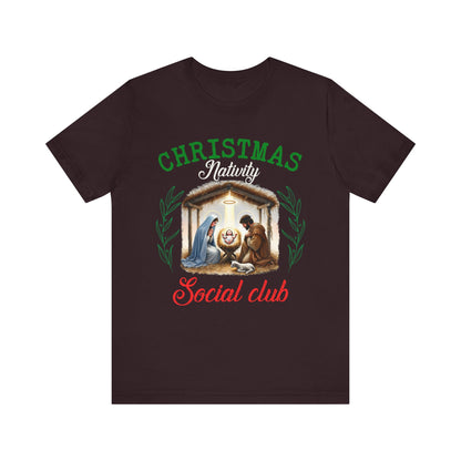 Christmas Nativity Social Club Shirt – Christian Nativity Scene Holiday Tee