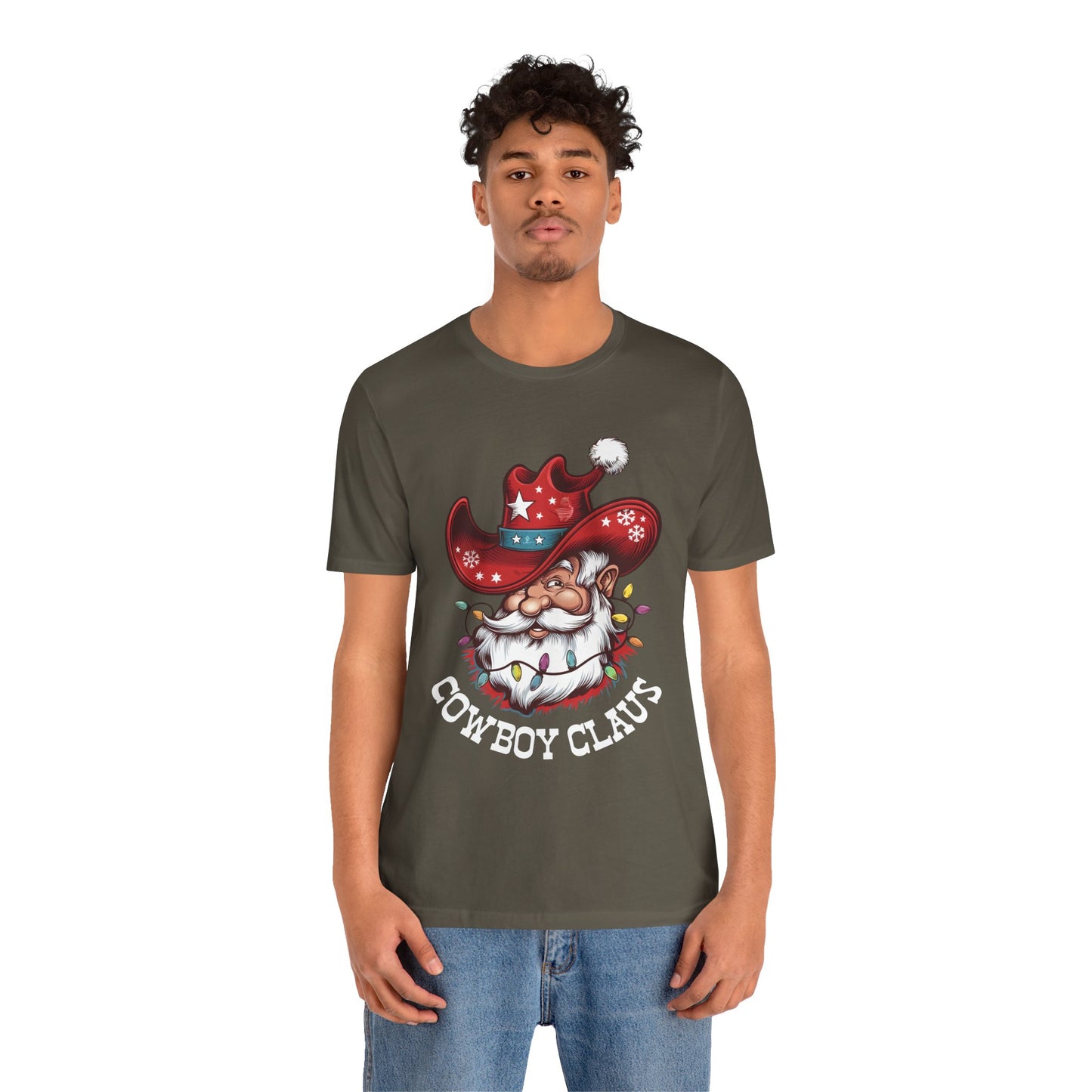 Cowboy Claus Shirt – Western Santa Hat Funny Cowboy Christmas Holiday Tee