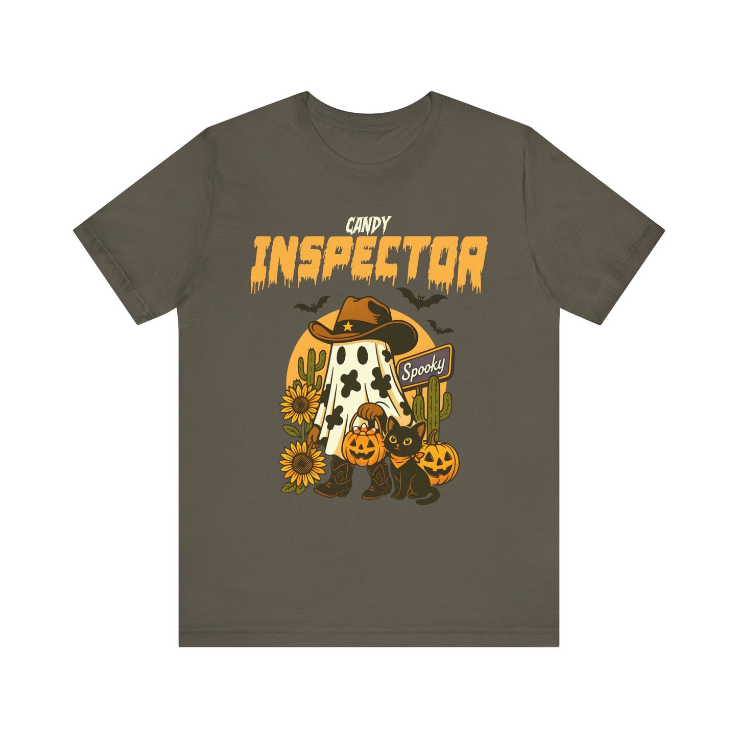 Candy Inspector Shirt – Western Ghost Cowboy Halloween Trick-or-Treat Tee