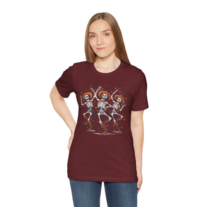 Dancing Skeleton Cowboy Western Rodeo Halloween Spooky Vibes T-Shirt