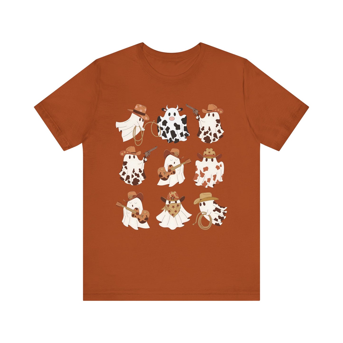 Ghost Cowboy Halloween Western Country Boo Guitar Cowgirl T-Shirt