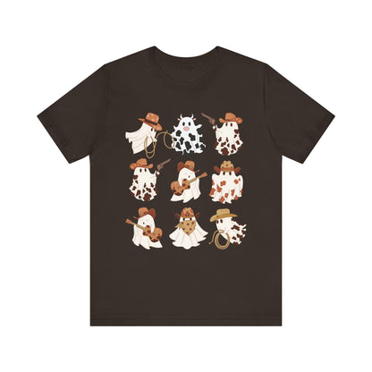 Ghost Cowboy Halloween Western Country Boo Guitar Cowgirl T-Shirt