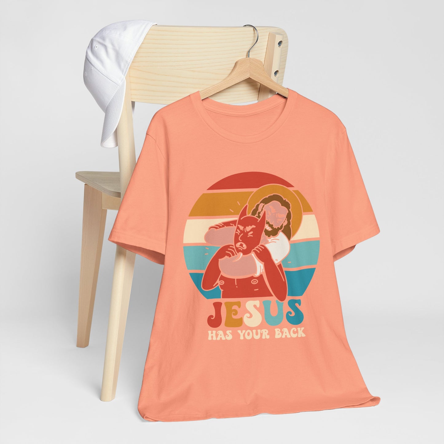 Hey Devil Jesus Has Your Back T-Shirt, Funny Christian Retro Halloween Tee