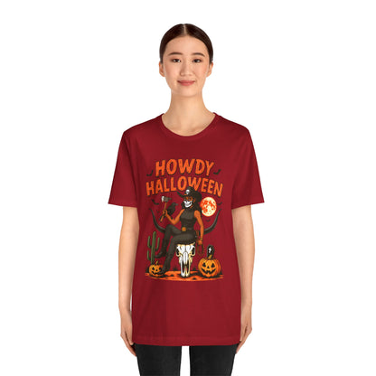 Howdy Halloween Shirt – Skeleton Cowgirl Western Fall Rodeo Tee