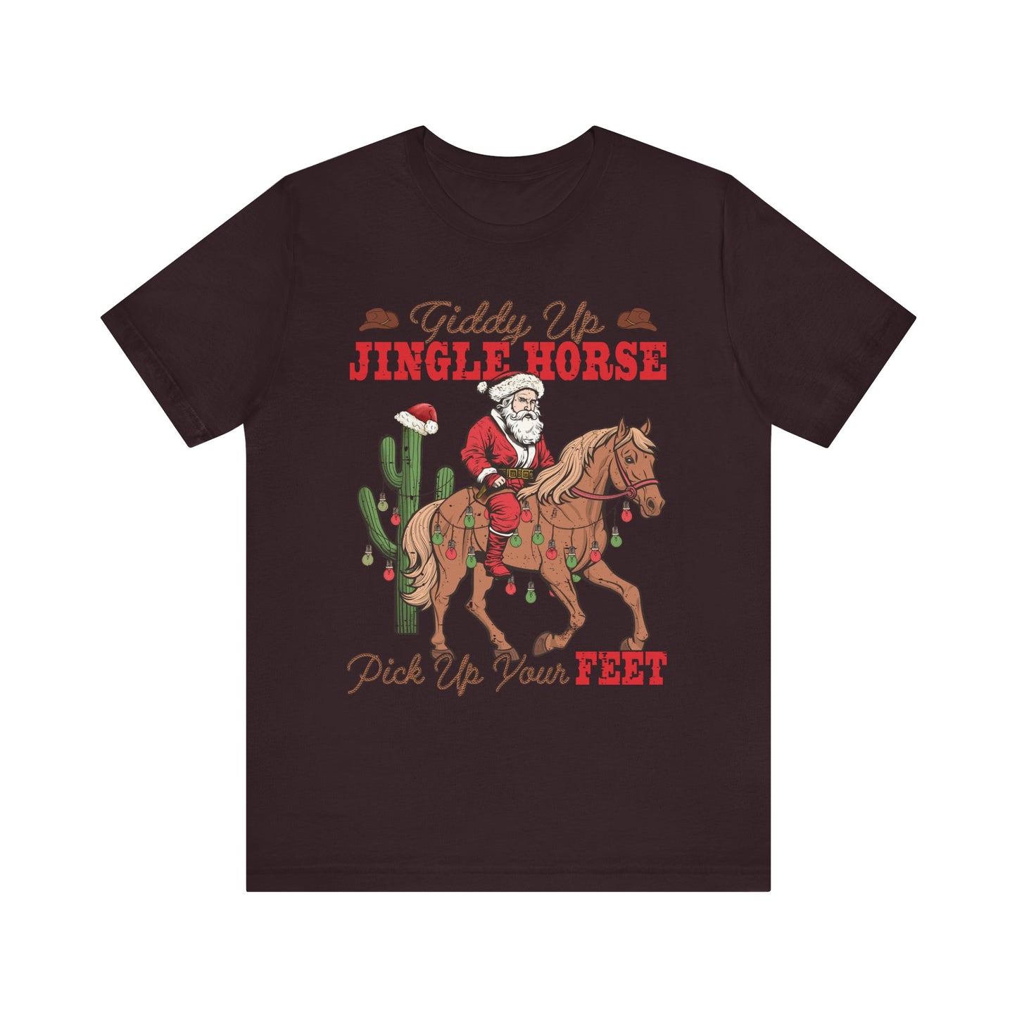 Giddy Up Jingle Horse Shirt – Retro Howdy Christmas Western Cowboy Holiday Tee