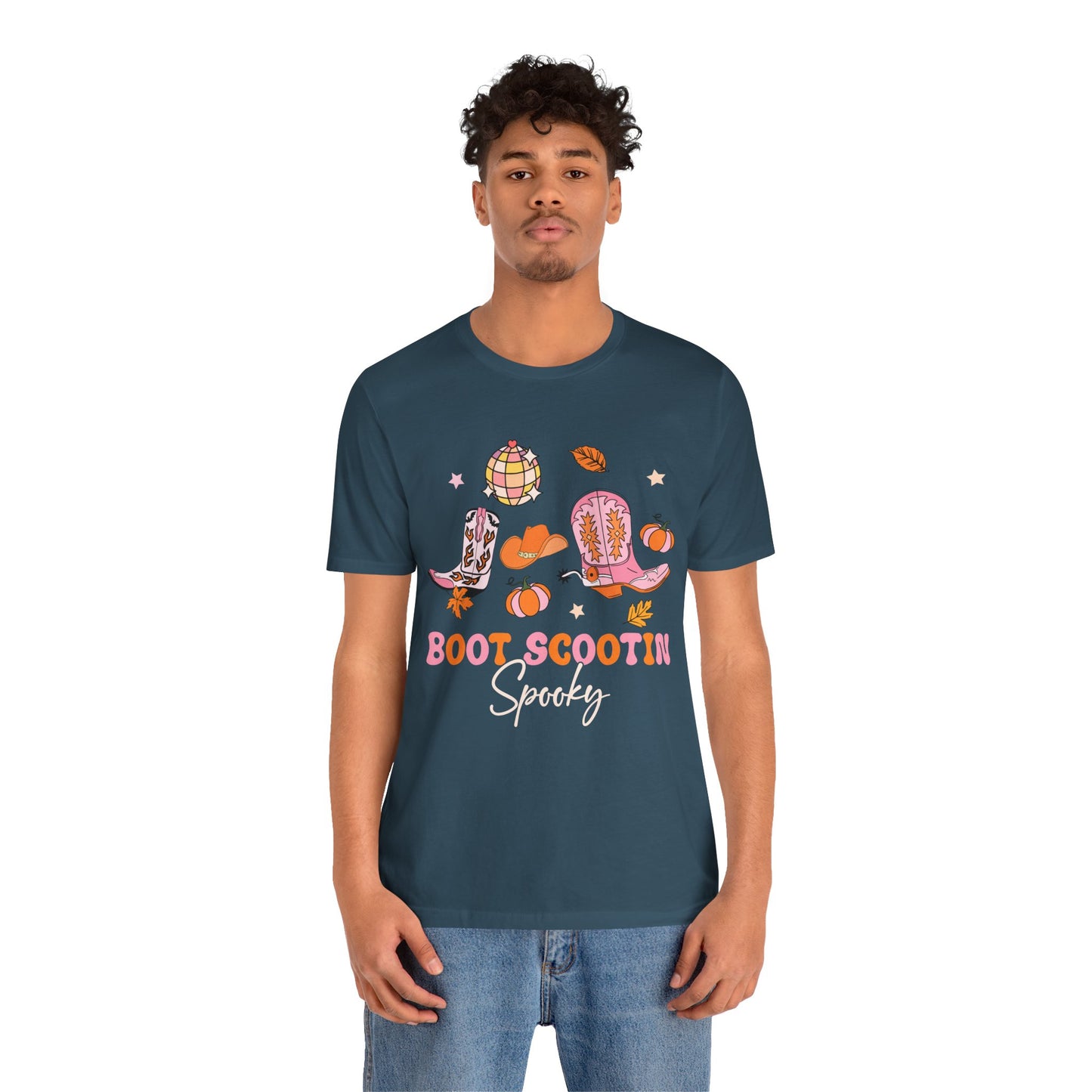 Boot Scootin Spooky Howdy Western Halloween Thanksgiving T-Shirt, Retro Cowgirl Fall Tee