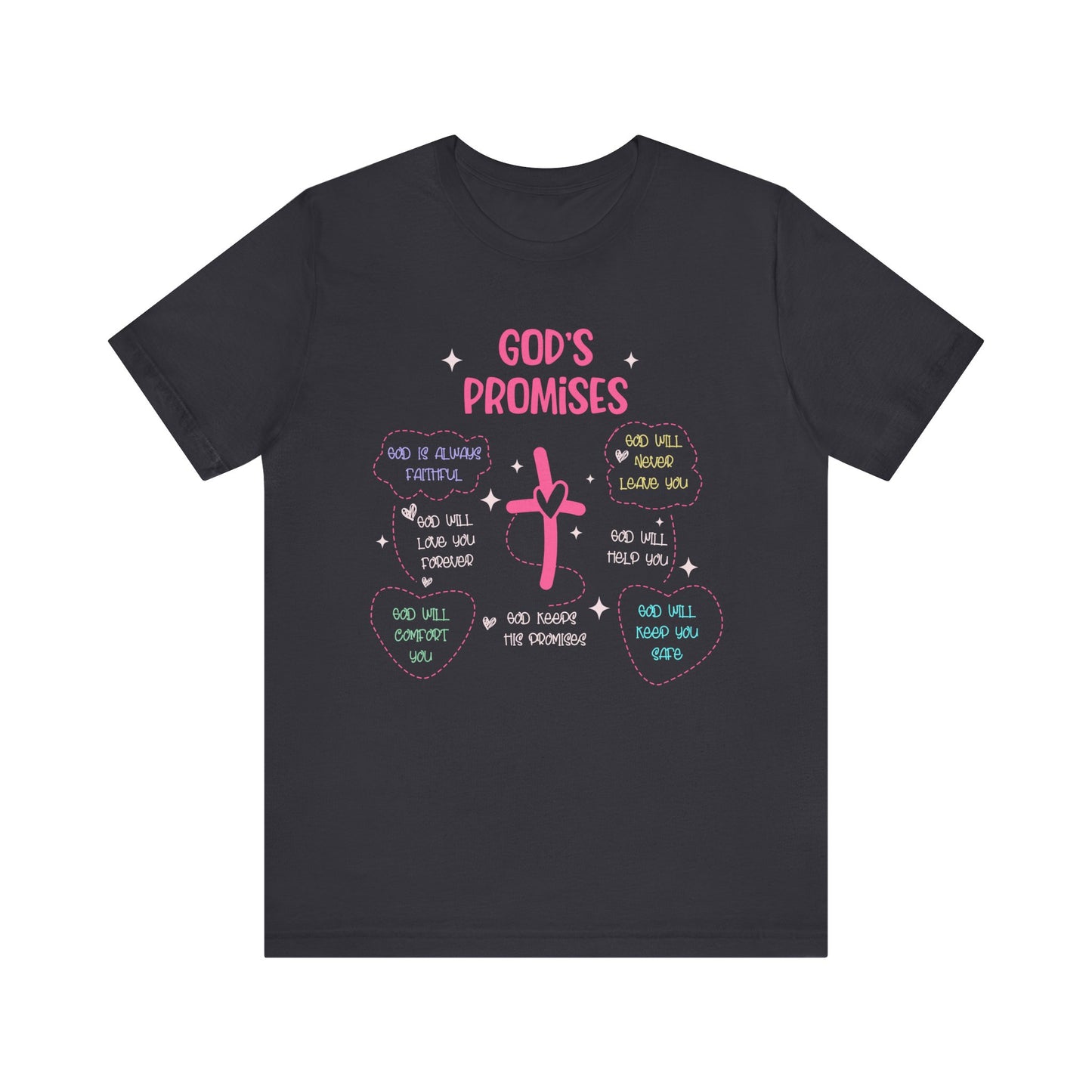 God’s Promise Shirt – Christian Rainbow Cross Bible Verse Faith Scripture Tee
