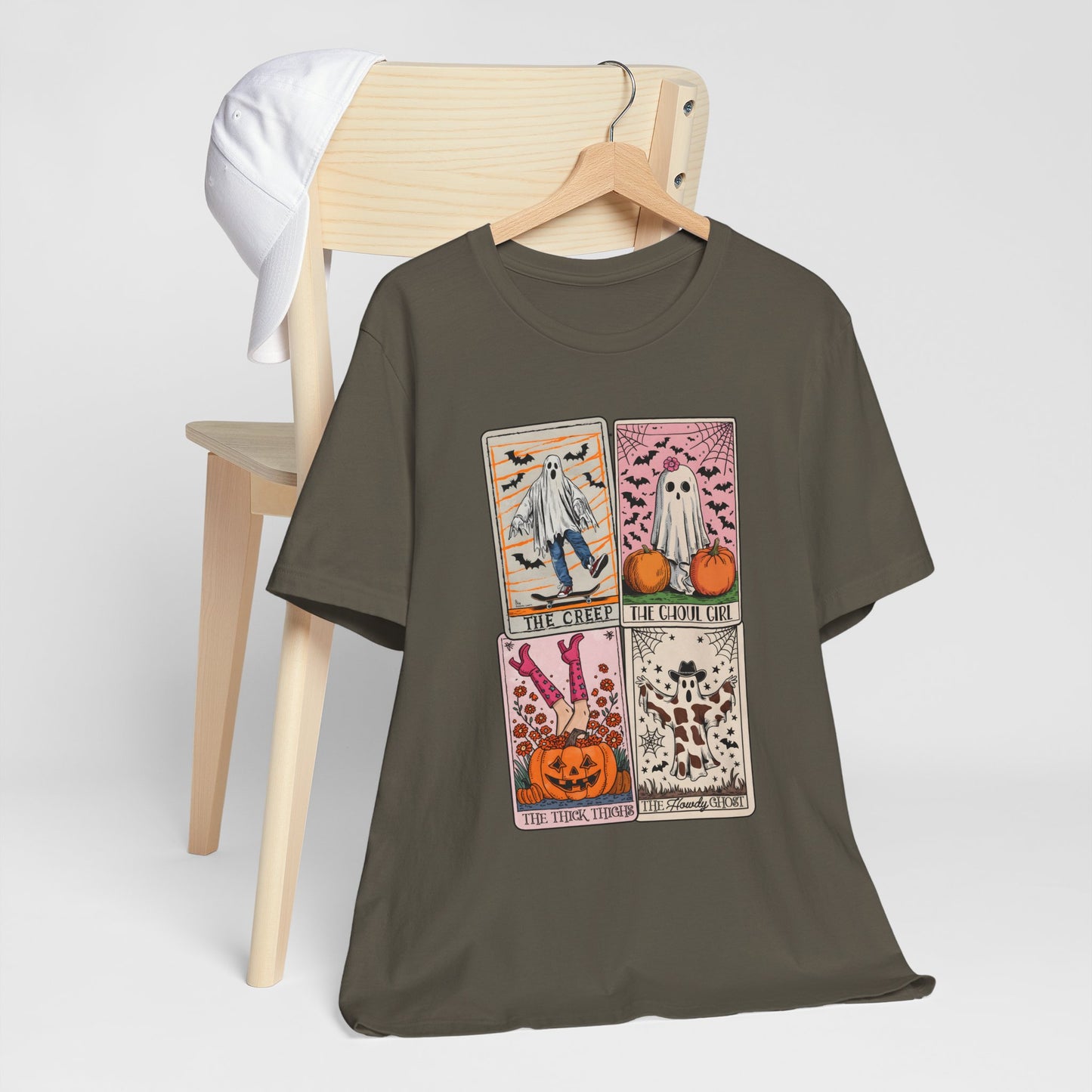 Halloween Tarot Card Ghost Shirt – The Creep, The Ghoul Girl, The Floaty Tee