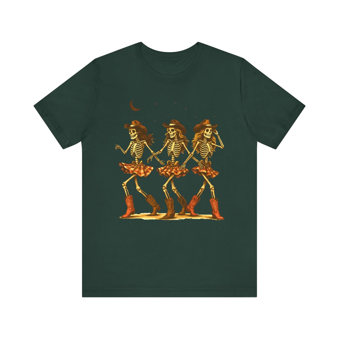 Skeleton Cowgirls Shirt Line Dancing Western Halloween Rodeo Tee
