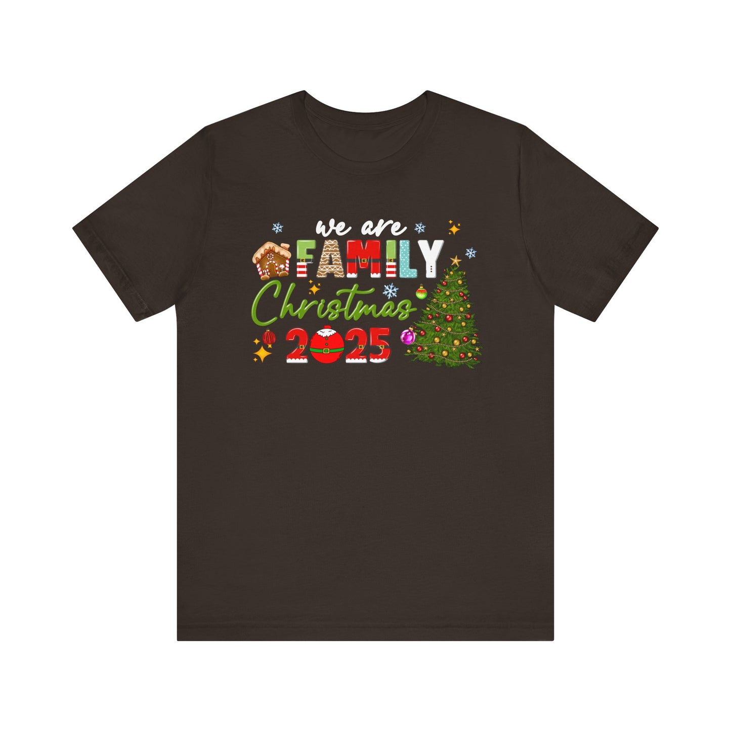 We Are Family Christmas Shirt – Matching Holiday Tee with Christmas Tree Lights