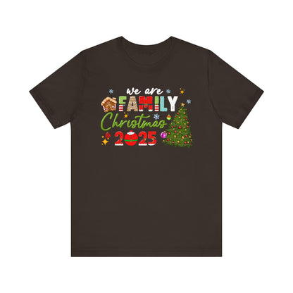 We Are Family Christmas Shirt – Matching Holiday Tee with Christmas Tree Lights