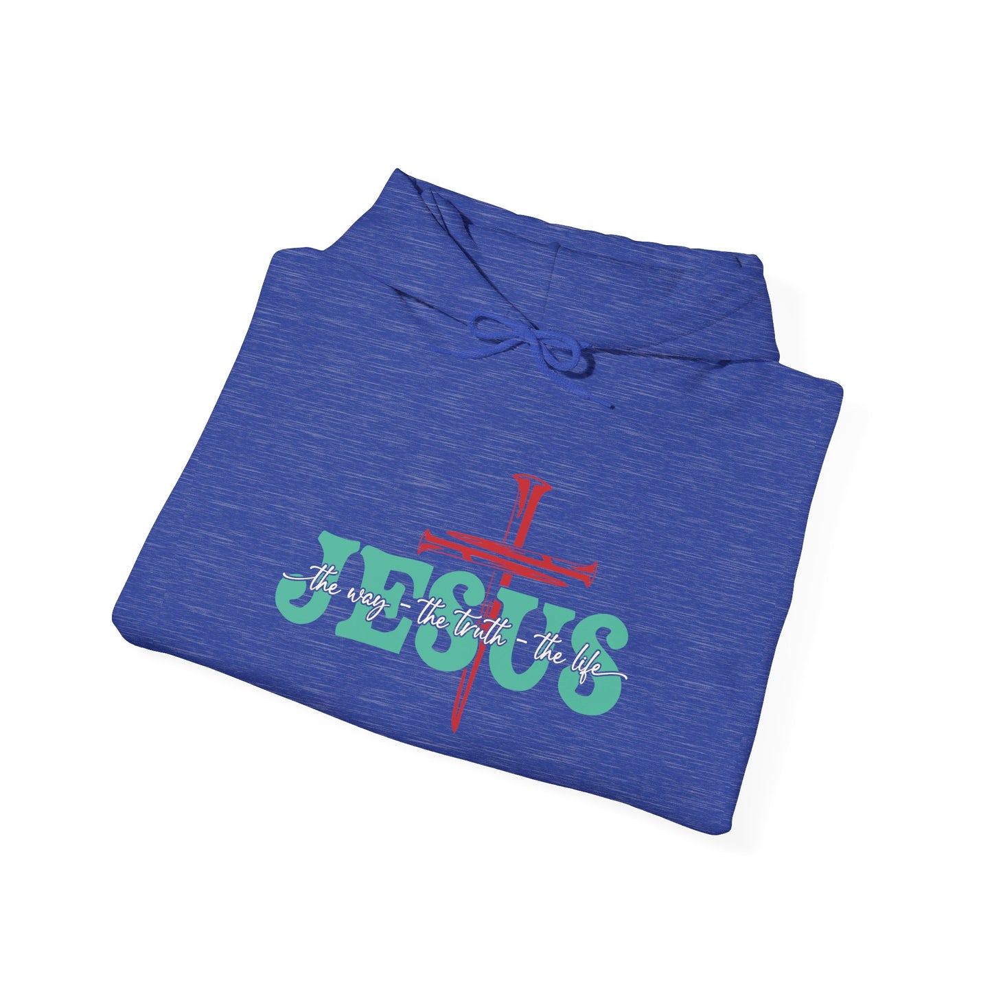 The Way Truth Life Christ Jesus Cross Nails Christian Bible Hoodie