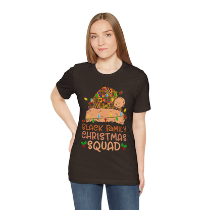 Black Family Christmas Squad Shirt – Kente Santa Hat African Heritage Holiday Tee