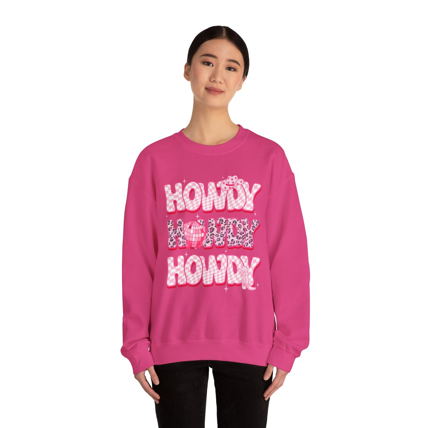 Disco Howdy Cowgirl Sweatshirt – Pink Leopard Western Rodeo Country Pullover